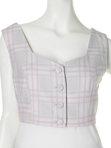 【R】チェックビスチェ