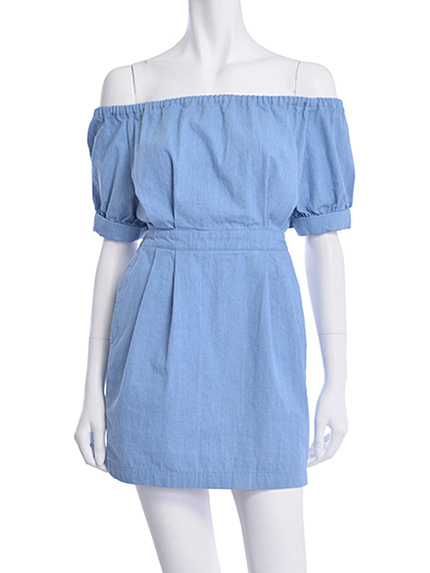 MERCURYDUO【DUO】 デニムオフショルOP