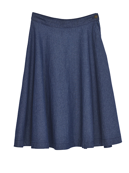 choosy chu【U】ひざ丈デニムフレアスカート
