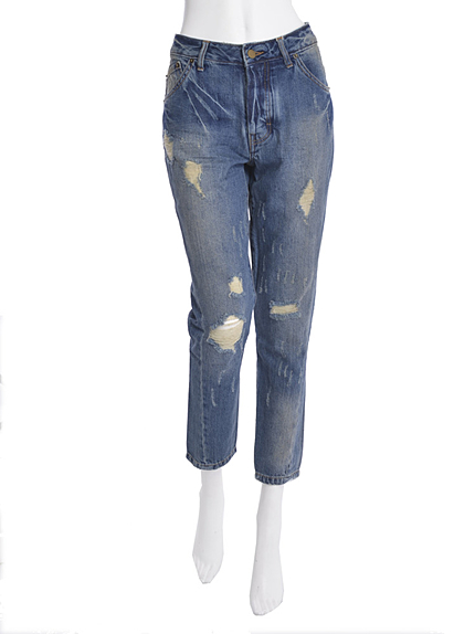 choosy chu【CB】ソフトデニムクラッシュパンツ