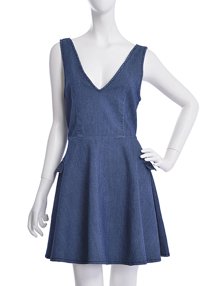 choosy chu【G】デニム深Vネックワンピ