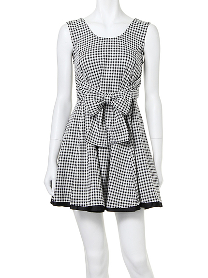 MERCURYDUO【DUO】 14AWギンガムチェックFrontリボンOP