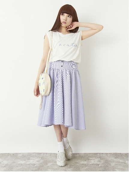 elianegigi【C】ストライプフレアスカート