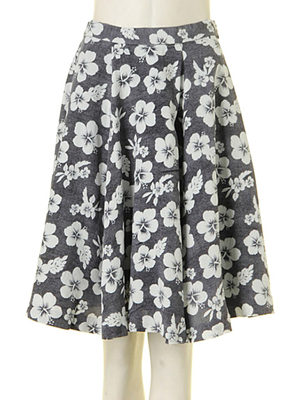 【CASUAL】アロハ柄フレアスカート