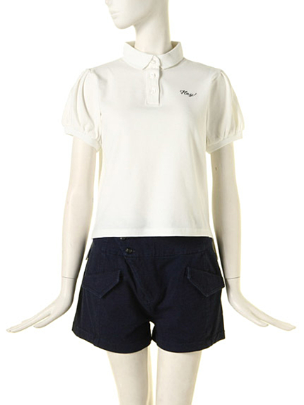 パフ袖ポロシャツ