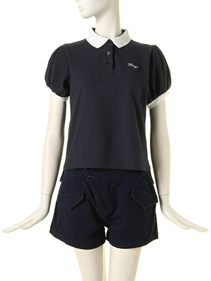 パフ袖ポロシャツ