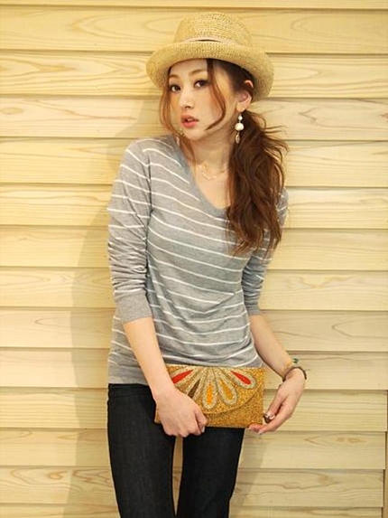 UngridボーダーL/Sニット