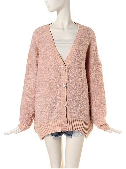 jouetie★フェザーヤーンドロップショルダーカーデ