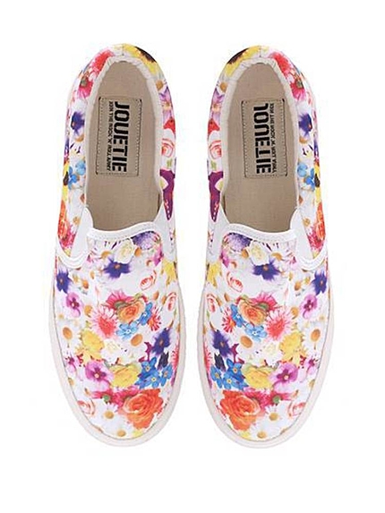 jouetieデジタルフラワー柄スリッポン