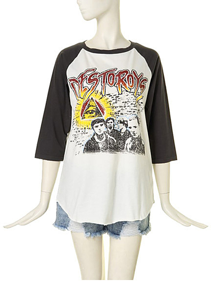 jouetie★DESTROY ラグランロックT