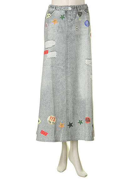 jouetie【CASUAL】デニム転写マキシSK