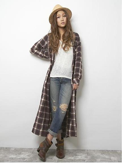 UngridチェックシャツOP