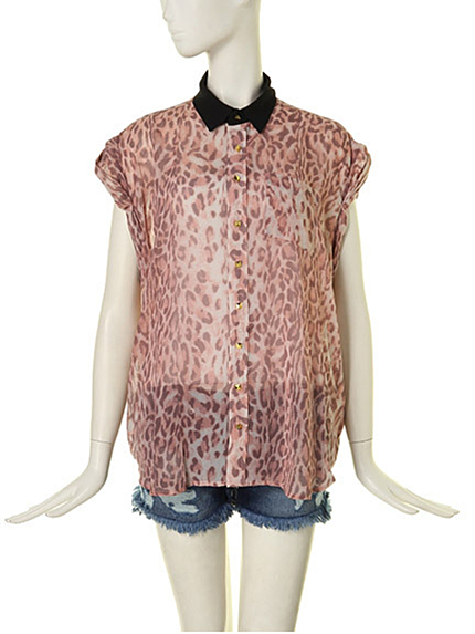 jouetie【MODE CASUAL】ヒョウ柄シフォンBL