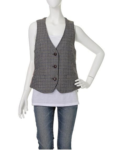 Ungridチェックストライプコンビベスト