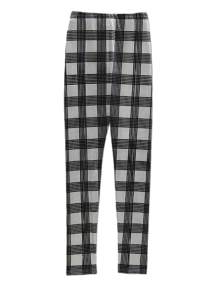 glencheck velour leggings