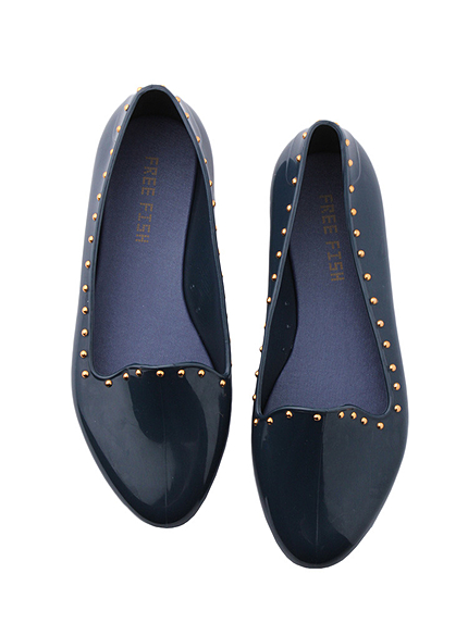 RUNWAY channel【FREE FISH】スタッヅ付きオペラパンプス