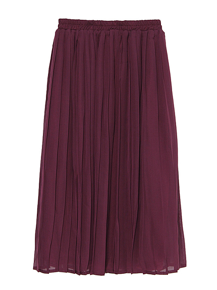 プリーツエアーミドルスカート