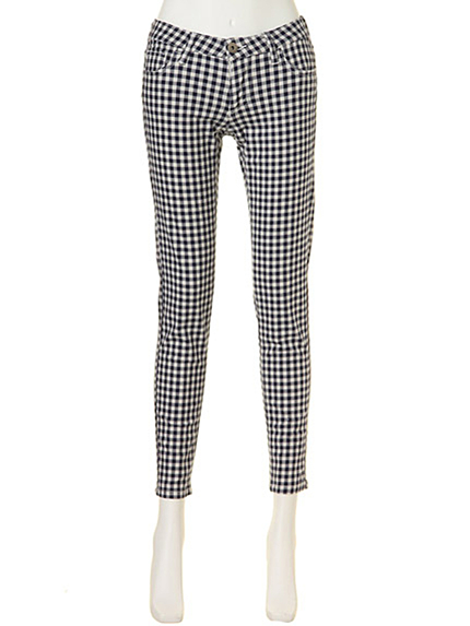 【BIJ】 ギンガムスキニーロングパンツ