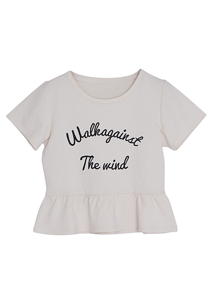 刺繍ぺプラムＴＯＰＳ