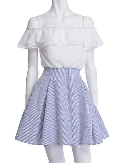 MERCURYDUO【DUO】 異素材ドッキンクストライプOP Ⅱ