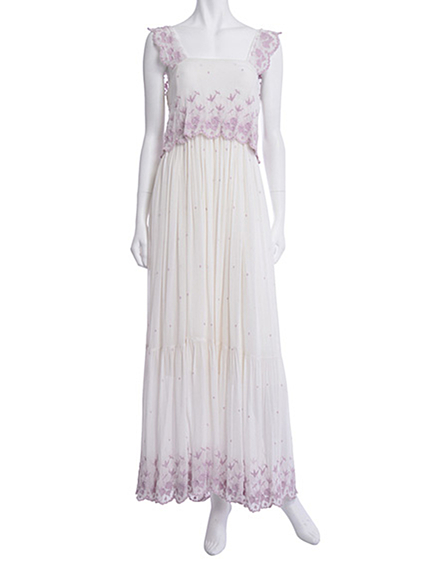 MERCURYDUO【DUO】 刺繍スカラップロングOP