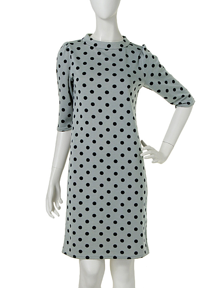 【R】ドットハイネックワンピース