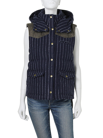 Ungrid【Men’s Like】ストライプダウンベスト