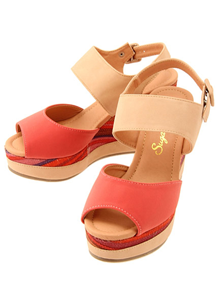 RUNWAY channel【sugar sugar】カラーコンビウエッジサンダル