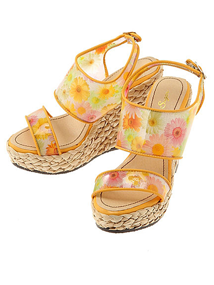 RUNWAY channel【sugar sugar】フイルムウエッジサンダル