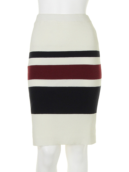 【R】マルチボーダーニットタイトスカート