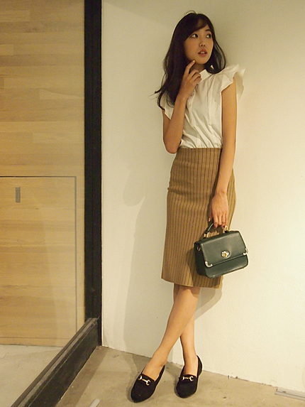 【dazzlin】ストライプニットペンシルスカート