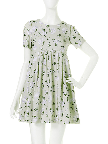 【W】淡色花柄ワンピース