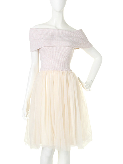 【W】オフショルチュールワンピース