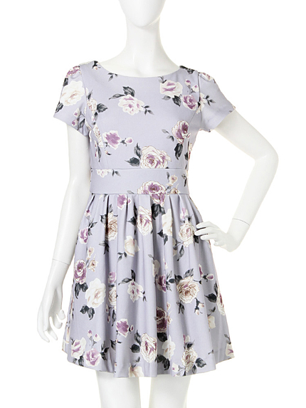 【dazzlin】ローズ柄ワンピース