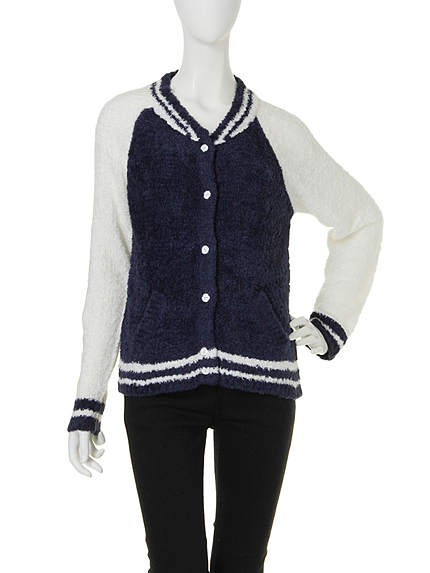 affinoスタジャンライクニットカーデ