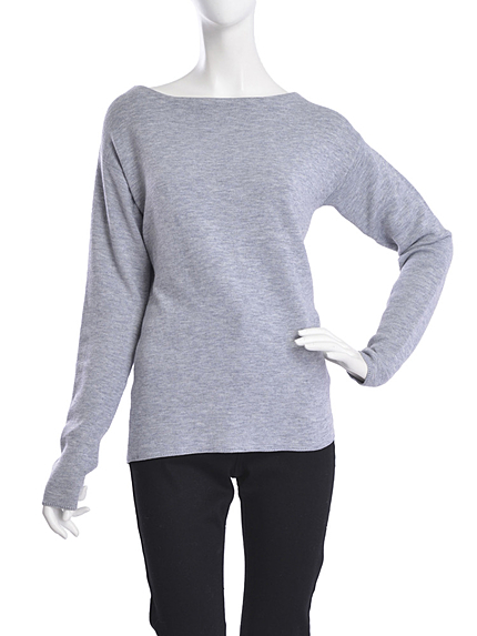 フォルムボートネックニットプルオーバー