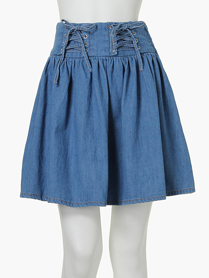 【CASUAL】デニムレースUP スカート