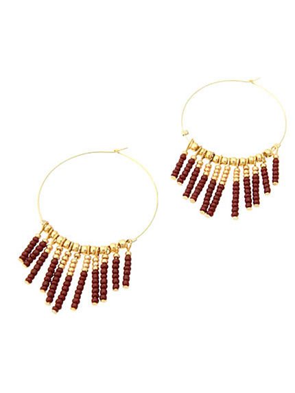 Ungridドロップビーズフープピアス