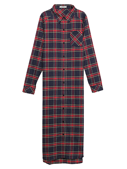 チェックロングシャツ