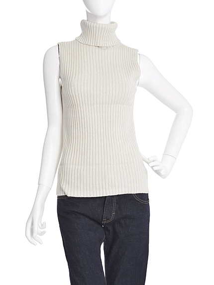 choosy chu【CT】リブ編みノースリタートルネック