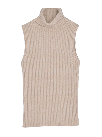 choosy chu【CT】リブ編みノースリタートルネック