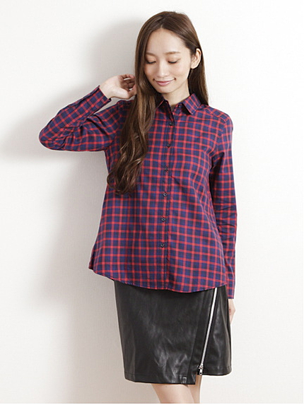 ・チェックシャツ