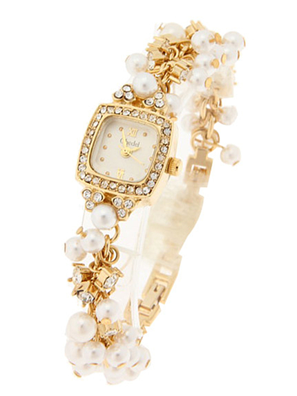 Chedel【DATE】パールベルト時計