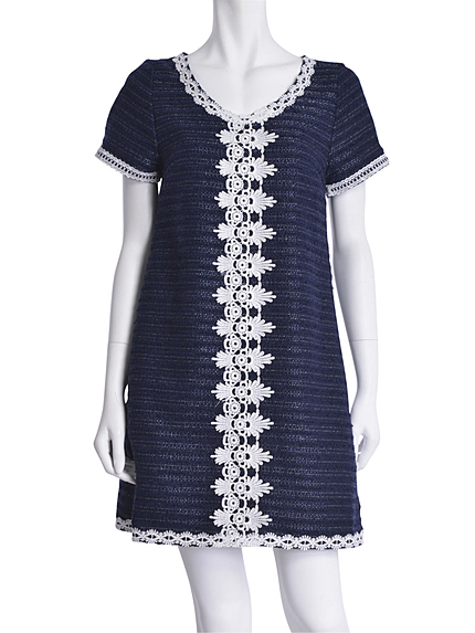 【DUO】 フロントレースツイードワンピース