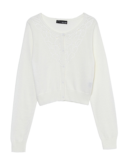RESEXXYembro floral ニットカーデ
