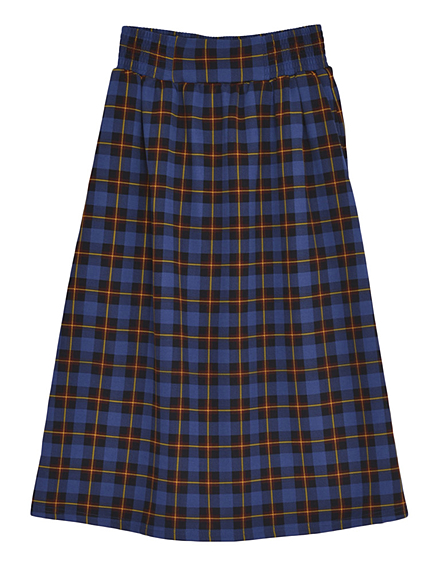 チェックミモレスカート