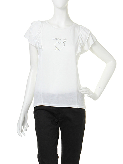 【girly】ハートロゴフリルT/S