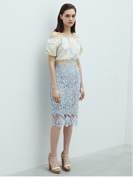 LAGUNAMOON【CHIC】フラワーレースタイトスカート