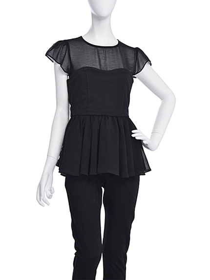 LAGUNAMOONシースルーフレアレイヤードTOPS