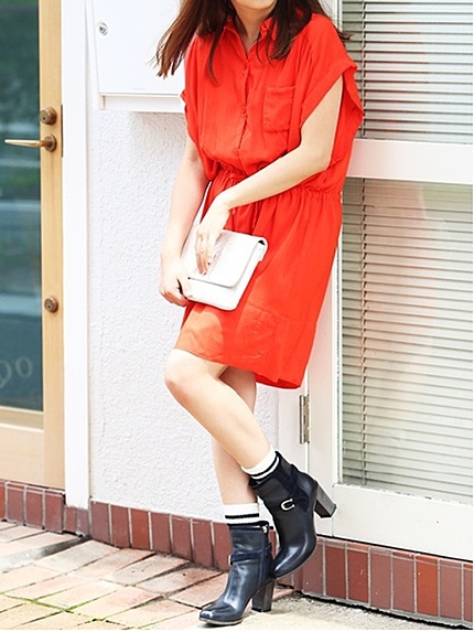 ダブルソーイングシャツドレス